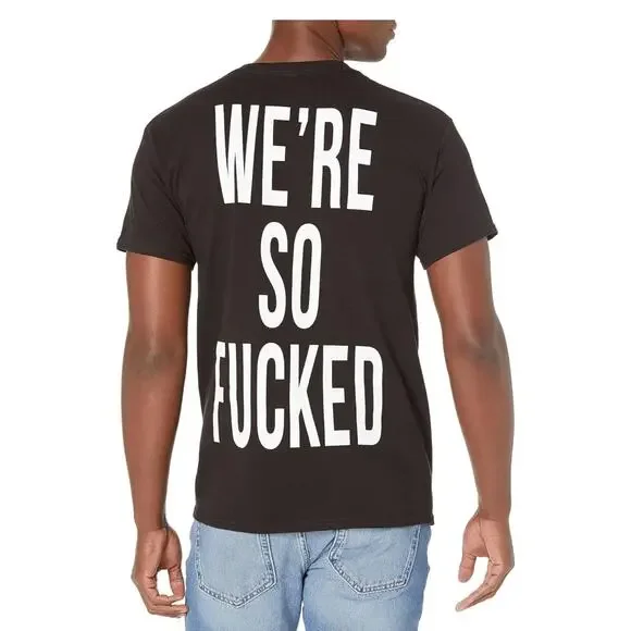 Metallica T-Shirt Men Large Black Excellent We're So Fucked Graphic Band Tee - Picture 2 of 2